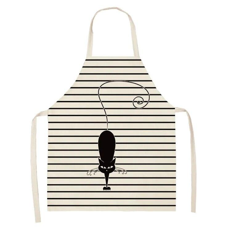 1 шт. 55x68 см кухонный фартук с милым принтом кота домашние хлопковые льняные фартуки без рукавов для мужчин и женщин аксессуары для выпечки 38x47 см