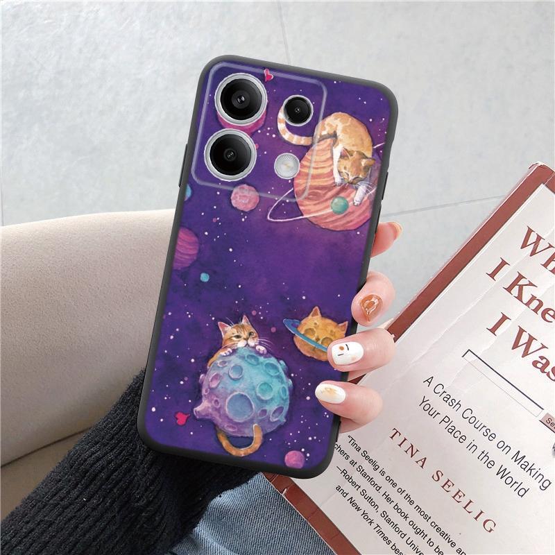 Мягкий черный силиконовый чехол для телефона с рисунком кошки и животного для Xiaomi Redmi Camera, противоударный защитный резиновый бампер для Redmi Note 13 Pro 13C, чехлы