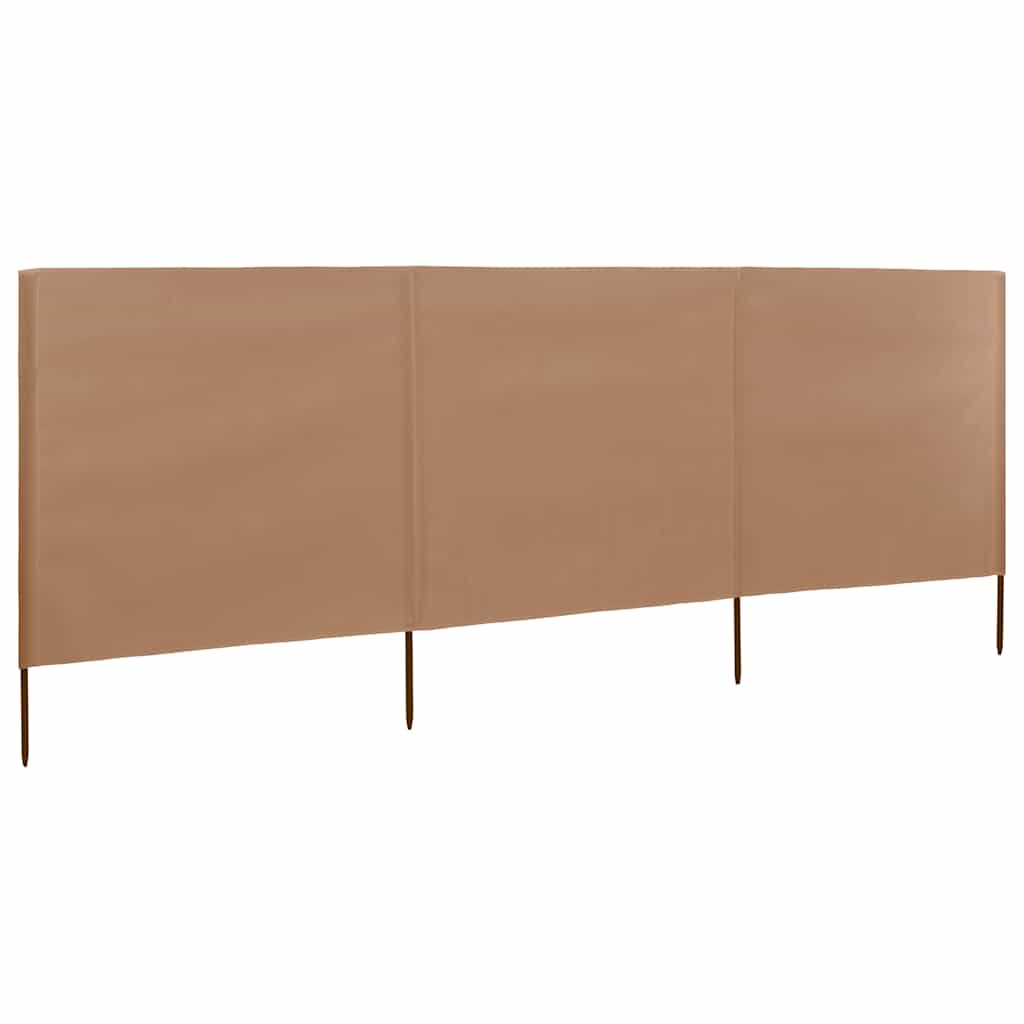 3 Piece Windscreen Mesh 400 x 80 cm Taupe