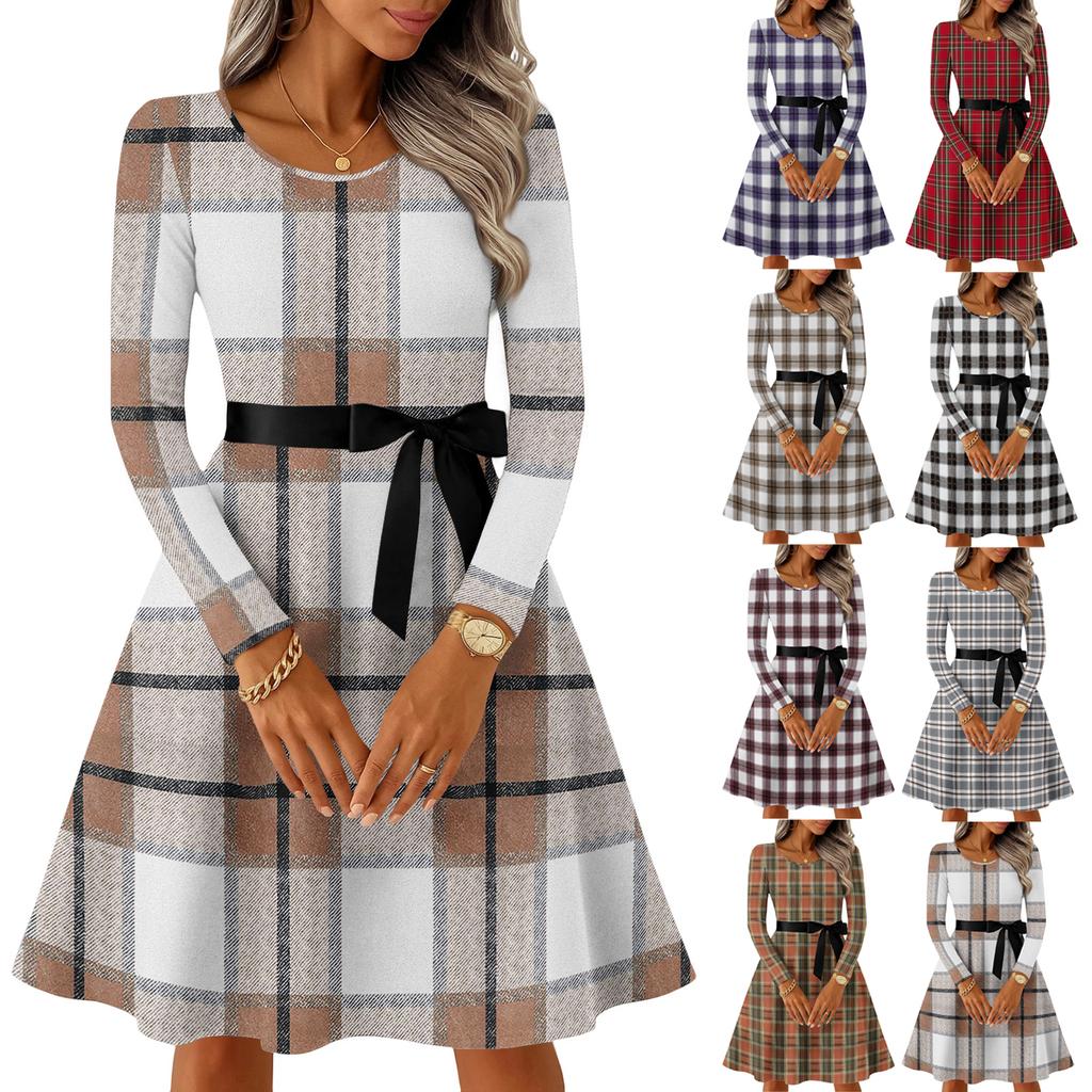 Женские повседневные модные платья с длинным рукавом в винтажном стиле