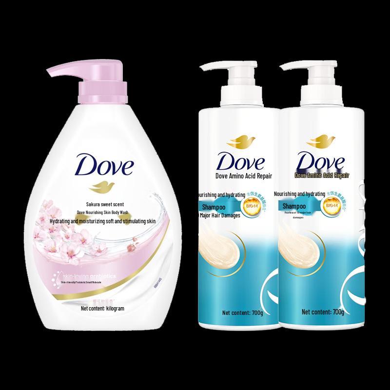 Dove Молочко для душа Сакура и Питательный шампунь Набор