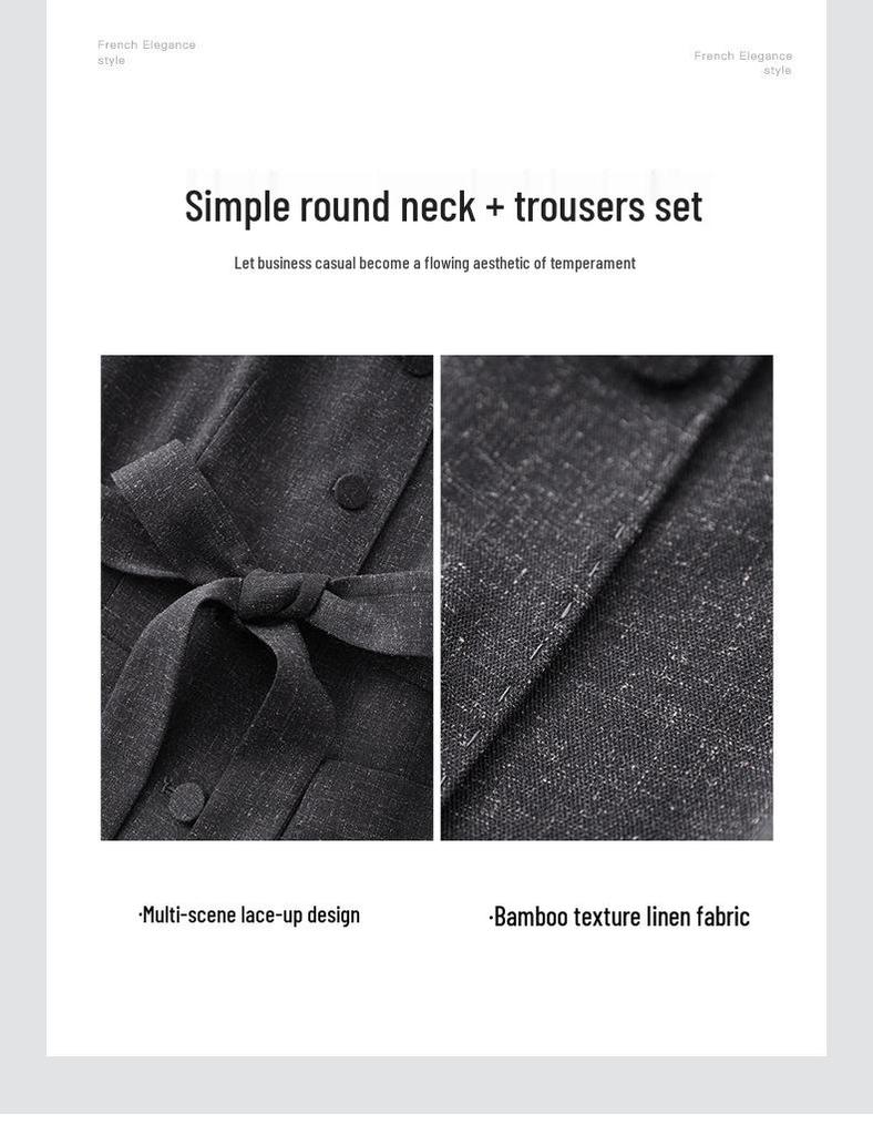 South Oil Модный льняной жилет на шнуровке и комплект брюк широкого кроя