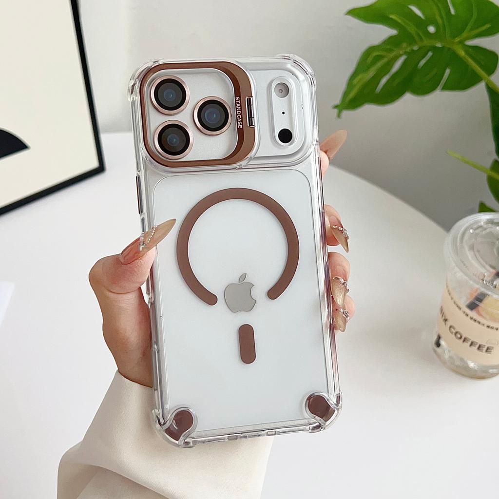 Подходит для чехла мобильного телефона Apple 17promax 16 держатель для линз Phone14pro прозрачный магнитное притяжение 1213 креативный 15