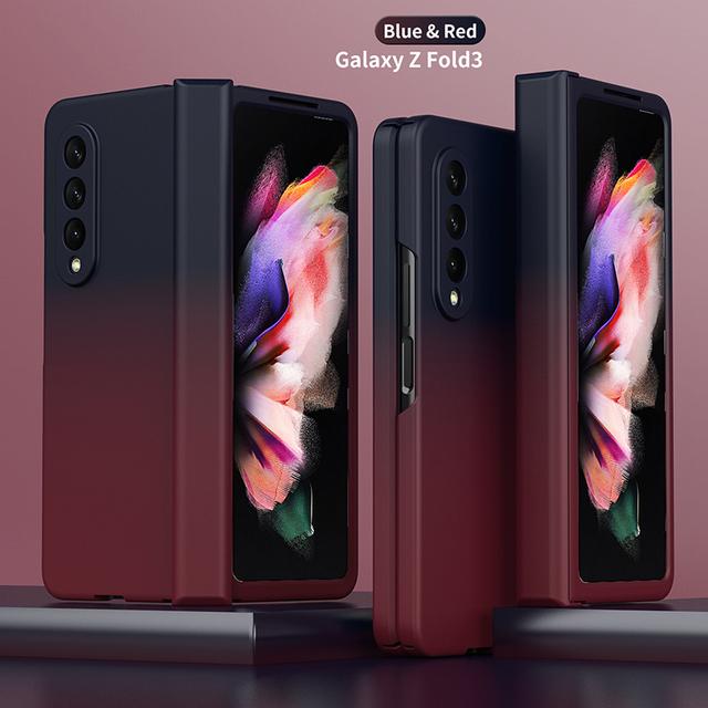 Для Samsung Galaxy Z Fold 3 Z Fold 4 5g градиентный цвет 360 защитный шарнирный чехол с передней пленкой из закаленного стекла Жесткие бронированные чехлы