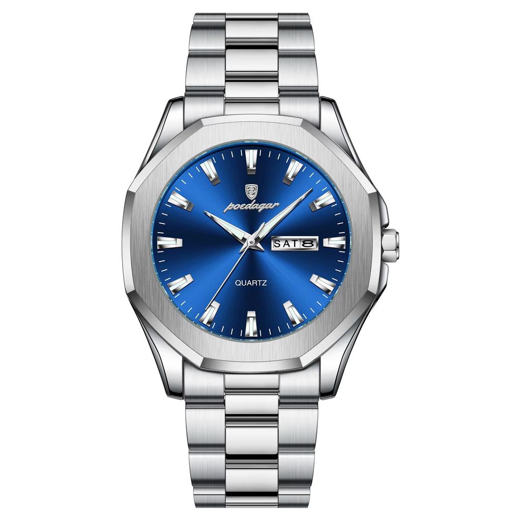 Топ Бренд Роскошные Новые Мужские Часы Водонепроницаемые Светящиеся Кварцевые Календарь Наручные Часы