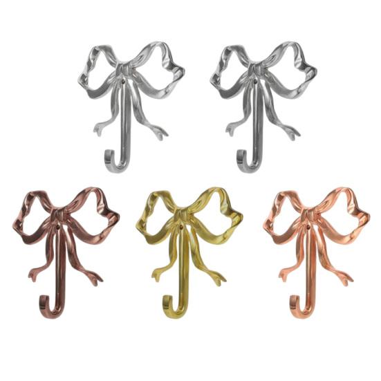 Metal Bow Shape Wall Hooks Decorative Key Bag Hanging Hook Load-bearing Towel Hat Jacket Key Holder for Home Decor