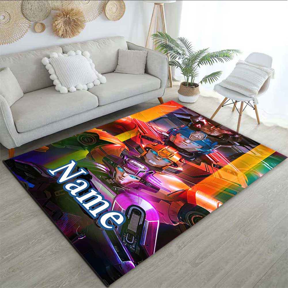 Love Transformers (2) Customize your name rug, office chair cushion, home bedroom living room gift.