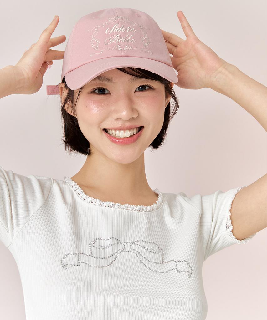 ADOREBELLE Ribbon Cubic T-Shirt - White