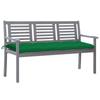 Day and Night - Day and Night 3-seater Garden Bench In Gray Eucalyptus Wood and 150 Cm Cushion