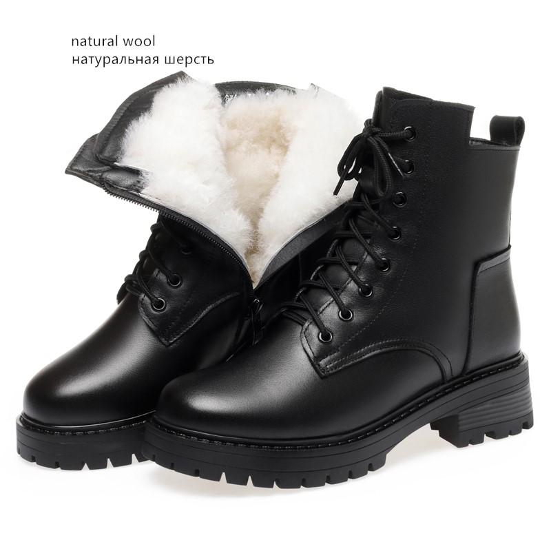 Winter Shoes Boots Women Large Size Non-slip Women's Snow Boots Genuine Leather Warm Women's Ankle Boots