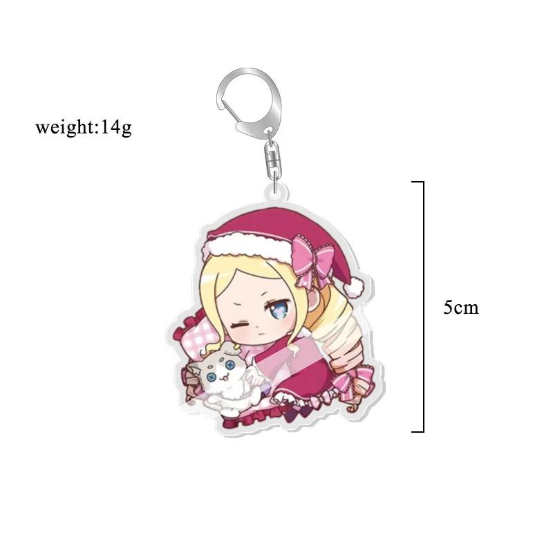 Anime Re:life in a Different World from Zero keychain Kawaii Rem Ram Acrylic Key Chain Cartoon Figures Pendant Cosplay Jewelry