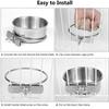 Stainless Steel Clamp-on Hanging Food Dish Cage Cup Bird Feeder Water Drinker Parrot Feeding Bowl