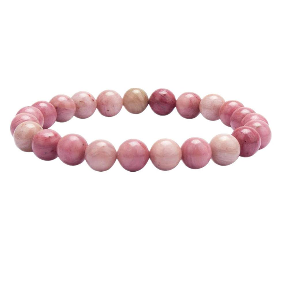 Trendy Geometric Natural Stone Quartz Crystal 8mm Rhodochrosit Beads Handmade Gemstone Bracelets Women Men Anniversary