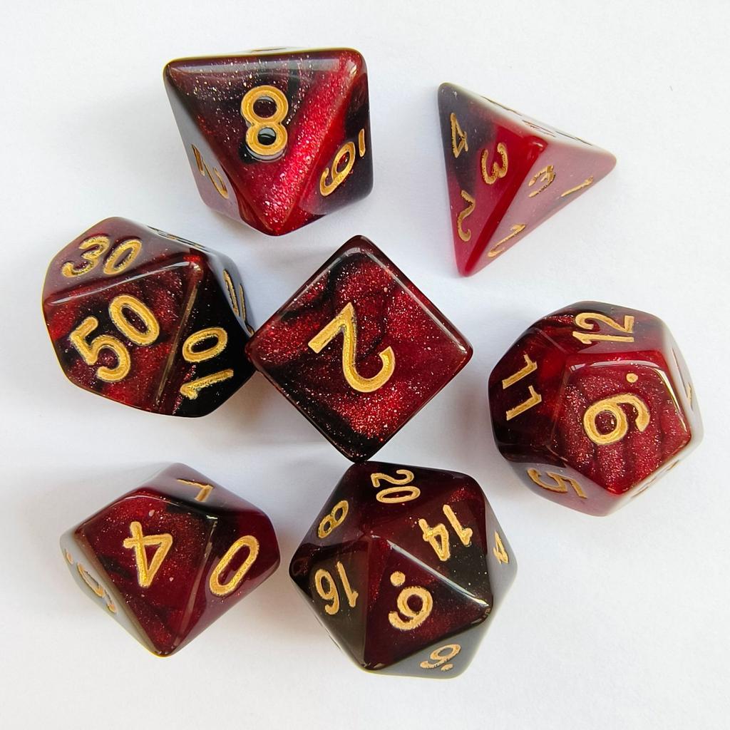 7pcs/lot Polyhedral Dice Set Double-Colors Dice D4 D6 D8 D10 D% D12 D20 for DND RPG Table Games