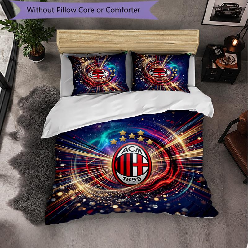 Набор постельного белья AC Milan, 3 предмета, мягкое микроволокно, пододеяльник с наволочками для спальни