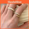 Элегантное регулируемое медное кольцо для женщин с уникальным геометрическим дизайном и сверкающими стразами