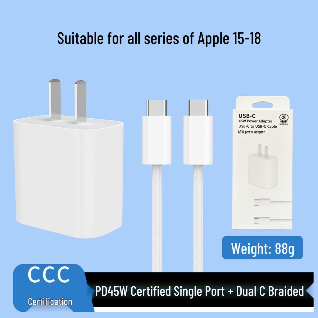 Сертифицированное 3C Быстрое зарядное устройство с двумя портами PD20W для мобильных телефонов Apple 15