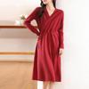 Women's Cashmere Dress Qinghe Cashmere 30% Cashmere 70% Wool Autumn and Winter Cashmere Skirt Soft and Warm