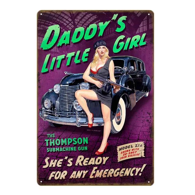 Знак Pin Up Girls Сексуальная Леди Красота Металлические Знаки Табличка Постер Жестяная Табличка Декор Мужская Пещера Комната Бар Паб Гараж Арт Таблички Настенный Декор