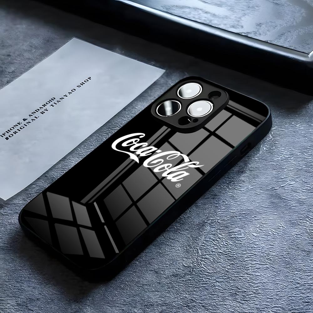 Горячий C-Coca Напитки C-Cola Чехол для телефона Для iPhone 17 16 15 14 Pro 11 13 12 Mini Air Plus SE Стекло Роскошный дизайн Чехол