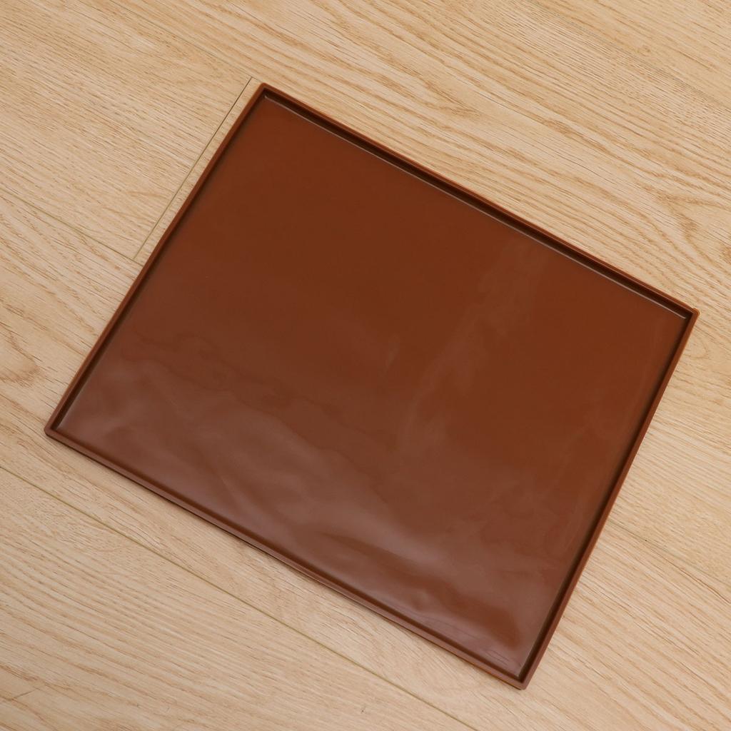 Pet Feeding Mat Silicone Waterproof Dog Cat Food Pad Non-Stick Raised Edge Washable Dishwasher Safe Cold Resistant Coffee Color