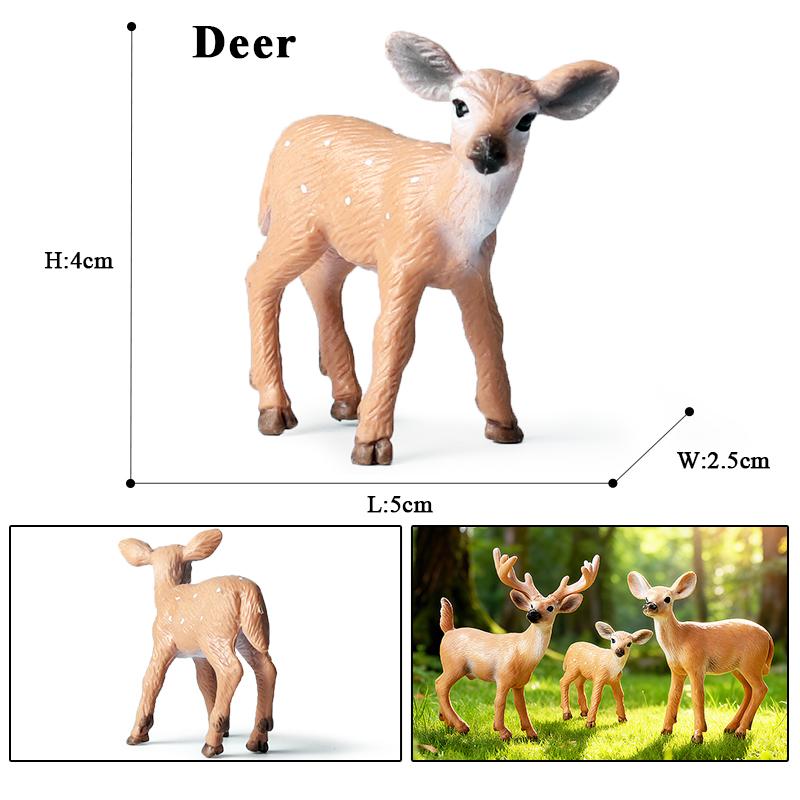 Oenux Лесные Олени Животные Симуляция Дикий Белохвостый Лось Фигурки Лось Фигурки Модель Украшение Игрушка Детский Рождественский Подарок