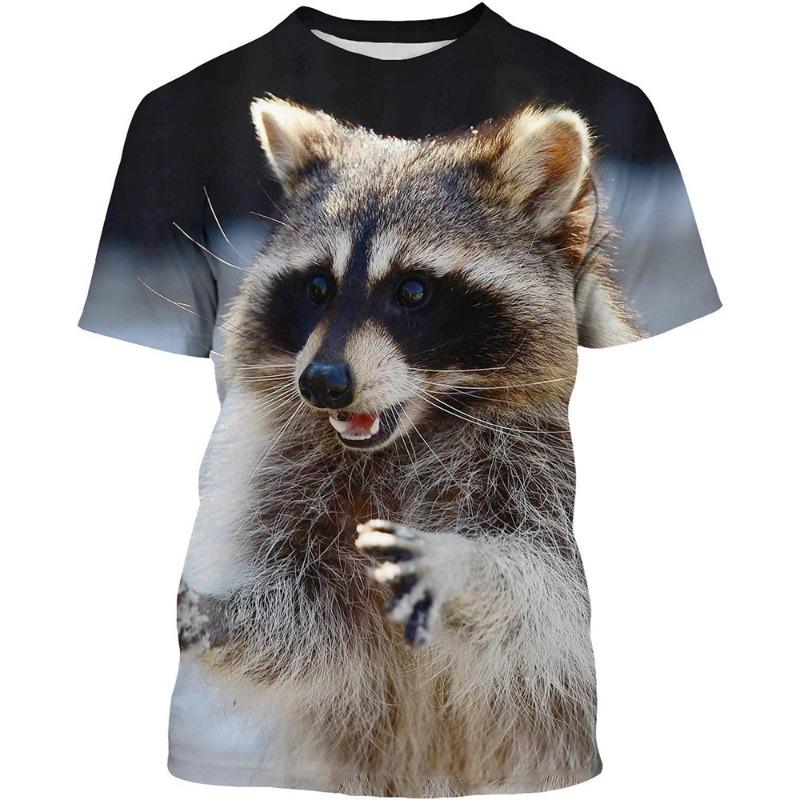 Raccoon 3D Print T-shirts Men Woman Funny Animal Casual Tees Streetwear Harajuku Fashion