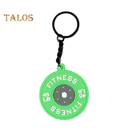 Фитнес-брелок-подвеска из резины и металла для тренировок, штанги, тяжелой атлетики, тренажерного зала, брелок для ключей, напоминание о подарке
