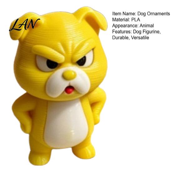 Room Decor for Kids And Adults Little Yellow Dog Ornament, 3D Printed Durable PLA Cute Cartoon Desktop Decorative Ornament Figurine, Funny Arrogant
