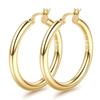 14K Chunky Gold Plated Hoop Earrings for Women 925 Sterling Silver Post Hollow Tube Hoops Earrings 4mm Thick Hoop Earrings Hypoallergenic
