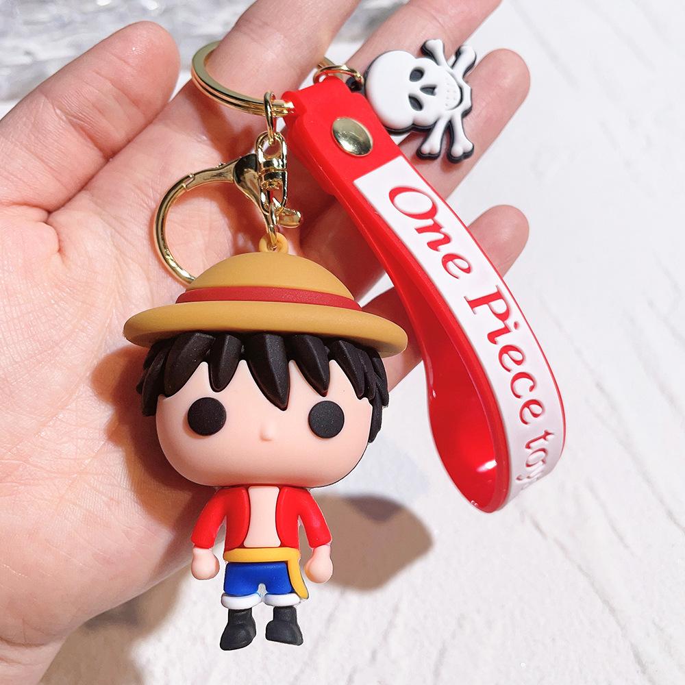 50Styles ONE PIECE Themed Keychain Cute Luffy, Roronoa Zoro, Silicone Toy Doll Key Chain Backpack Decor Small Gifts for Friend