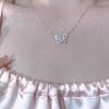 Sparkling Hollow Butterfly Pendant Necklace: Korean Fashion, Versatile and Exquisite Clavicle Chain for Women