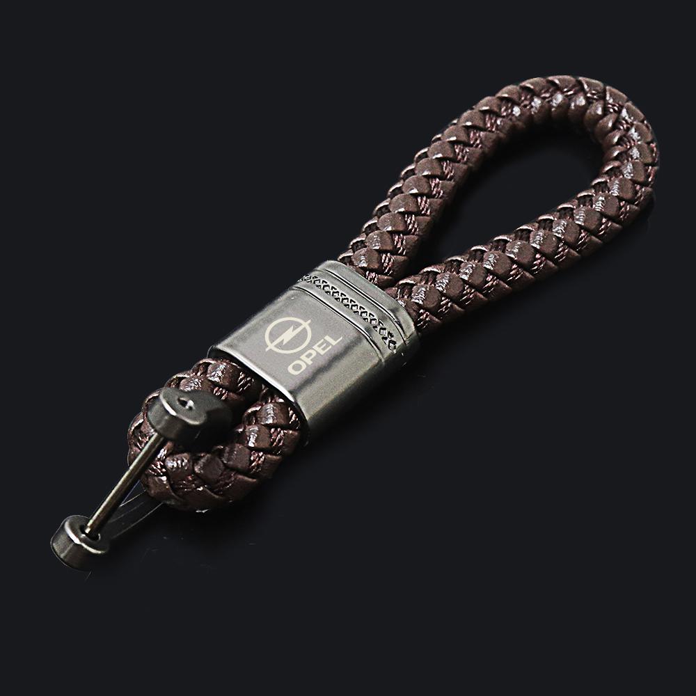 AAAJL1 Leather Rope KeyChain Hand Woven Horseshoe Buckle Key Ring Car Key Rings For opel astra g h j insignia zafira corsa d c vivaro z