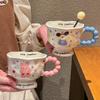 Высокоценная кружка для щенка-кролика, керамическая чашка для питья для пары, подарок на день рождения для девочки, офисная кофейная чашка