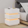 2/1PC RGB Bedside Table With LED Remote Control Locker 4/3/2 Drawer Large Capacity Storage Furniture For Living Room Bedroom HWC