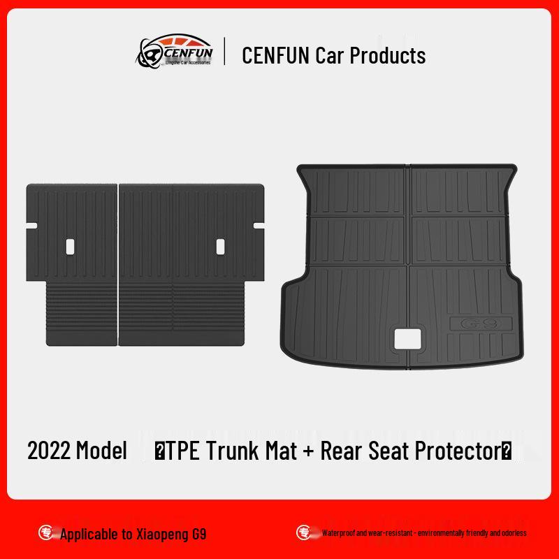 Коврик в багажник и защита заднего сиденья Xpeng G9 2024 - TPE, без запаха, экологичный