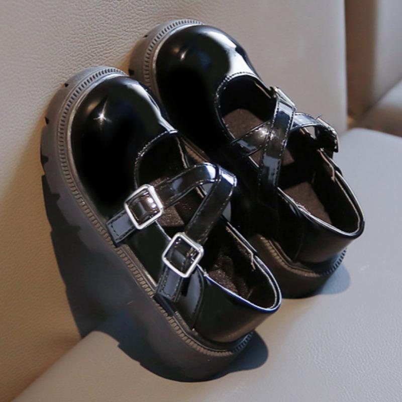 Маленькие кожаные туфли в британском стиле Туфли принцессы Модные туфли для маленьких девочек Обувь для выступлений