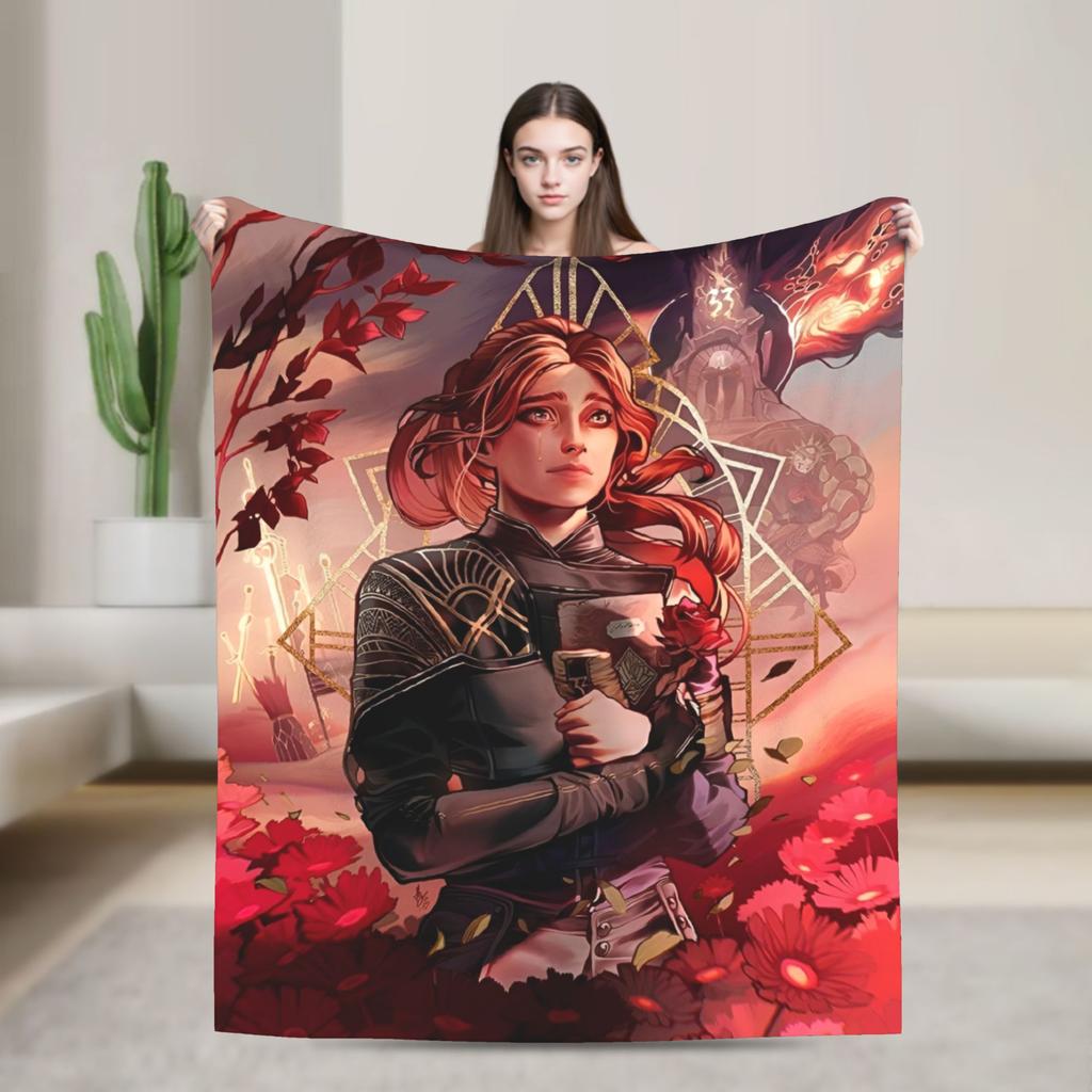 Clair Obscur Expedition 33 Esquie Velvet Throw Fashion Blanket Video Game for Sofa Knitted Fashion Blanket Outdoor Warm Multifunction