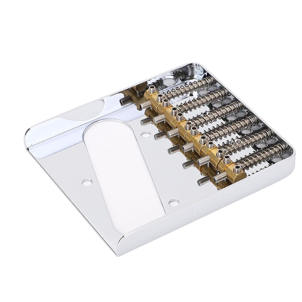 54mm Guitar Bridge with Brass Barrel Saddles 6 String Metal Bridge Replacement for Telecaster Electric Guitars