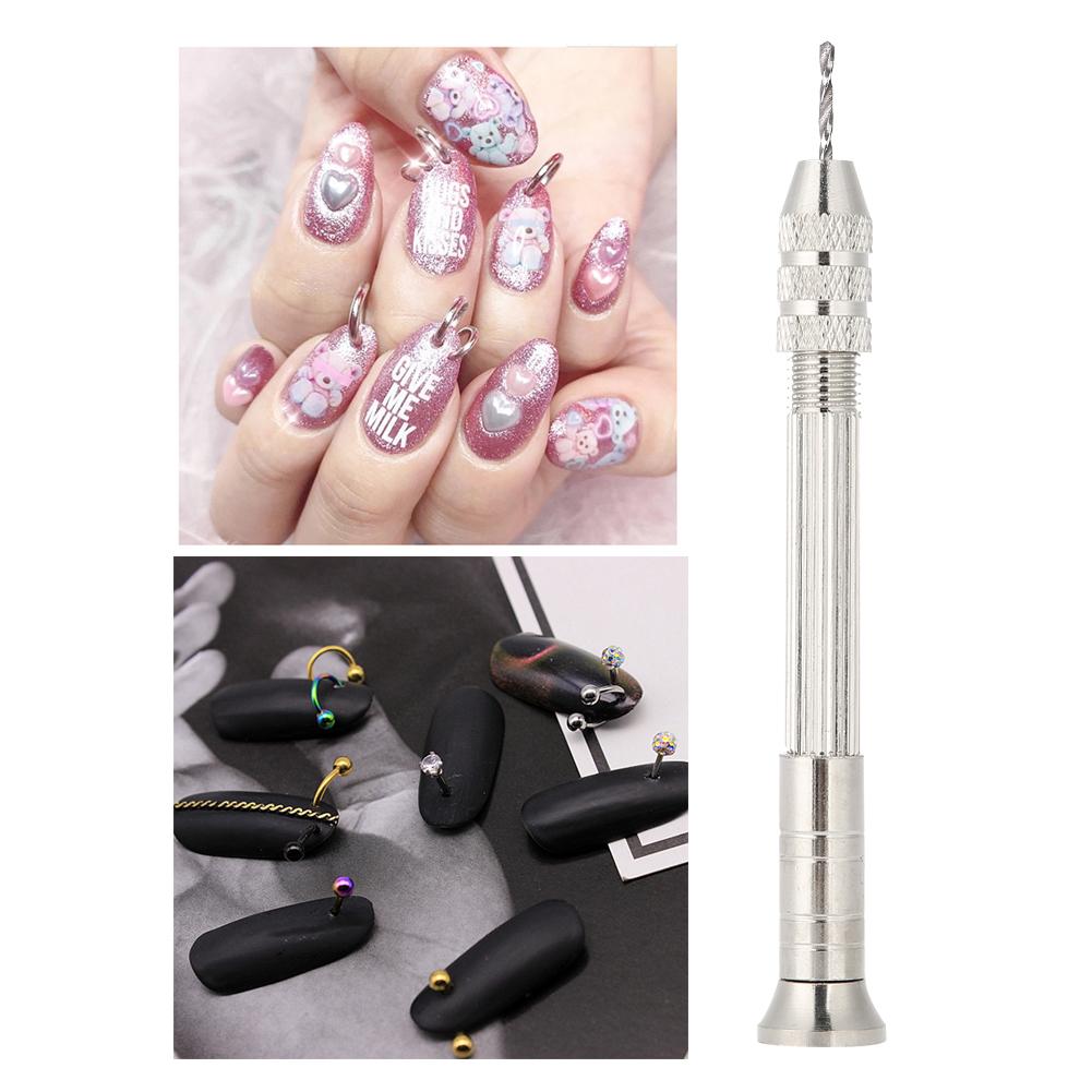 Manual Nail Art Piercing Tool Nail DIY Pendant Punch Manicure Accessory