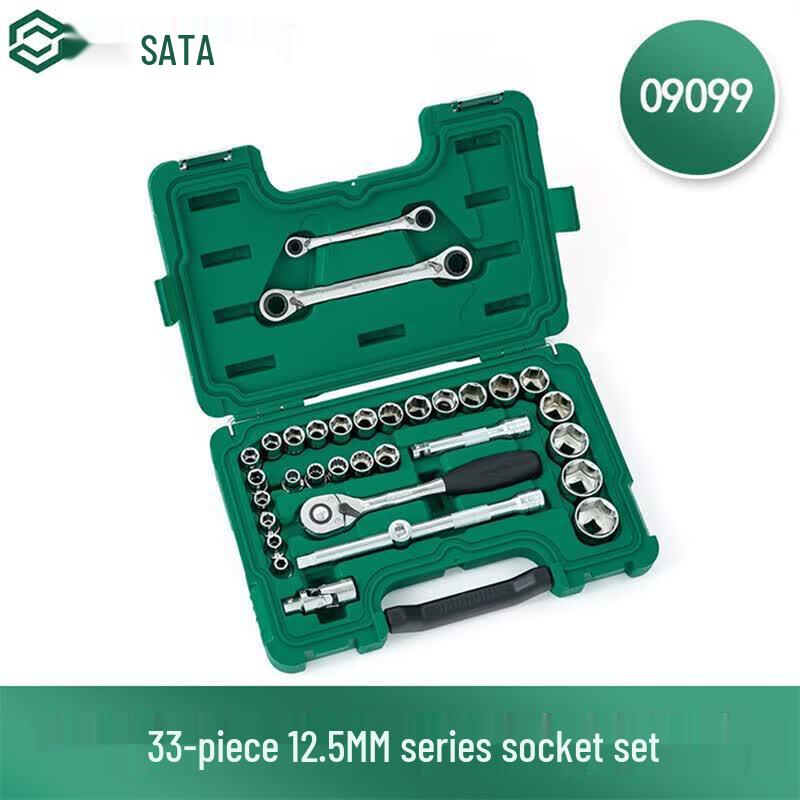 SATA 33-Piece 12.5mm Socket and Ratchet Wrench Set