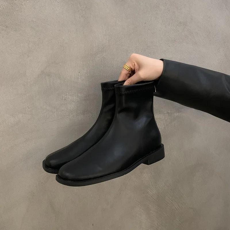 Женские ботинки, роскошные повседневные туфли из искусственной кожи для женщин, тренд 2024 года, удобные мокасины, короткие уличные осенние ботинки