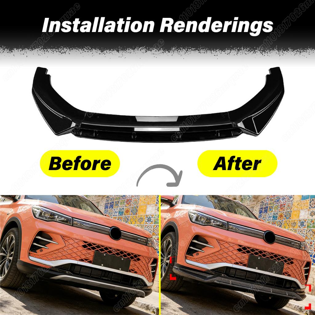 For Volkswagen Tiguan Rline 2024 2025 Automobile Front Bumper Lower Lip Protective Cover Spoiler Board Decoration Accessories