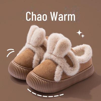 Женские зимние тапочки Майяра с бархатной подкладкой из хлопка и закрытым каблуком — милые, теплые и пушистые