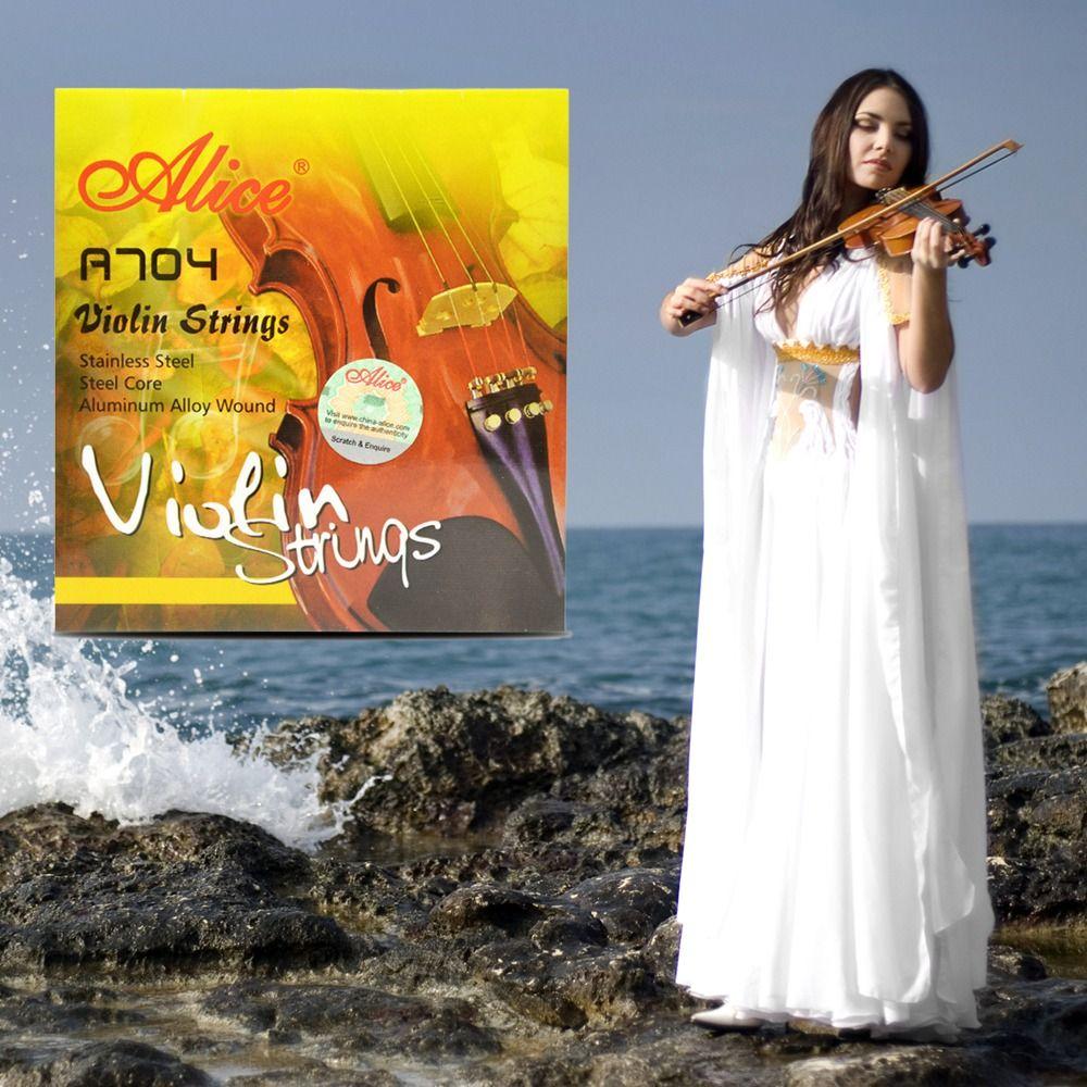 1 Set Steel-core Zinc Zinc Alloy Alice Strings 4/4 3/4 1/2 1/4 1/8 Violin Strings Playing The Violin