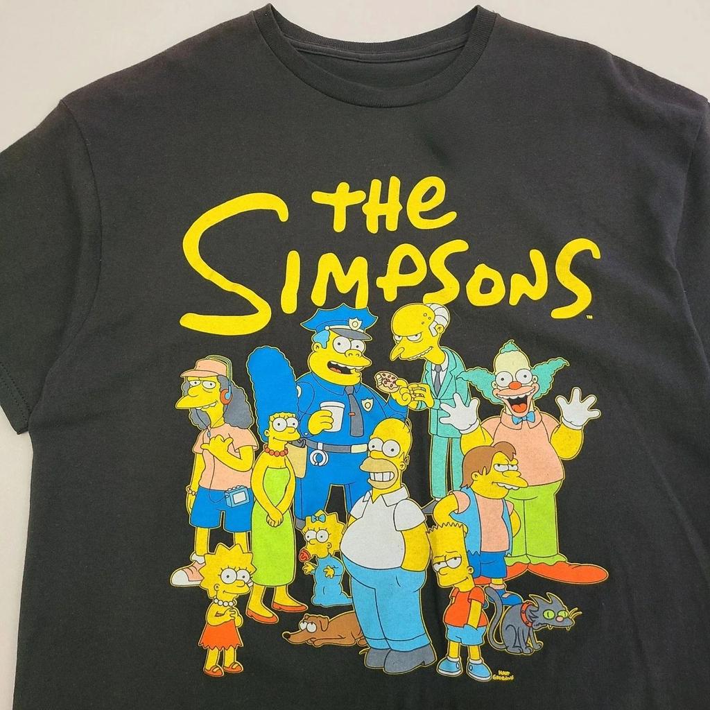 2026 New Fashionable Simpsons Black Pattern Men's and Women's Cartoon Short Sleeved T-shirt