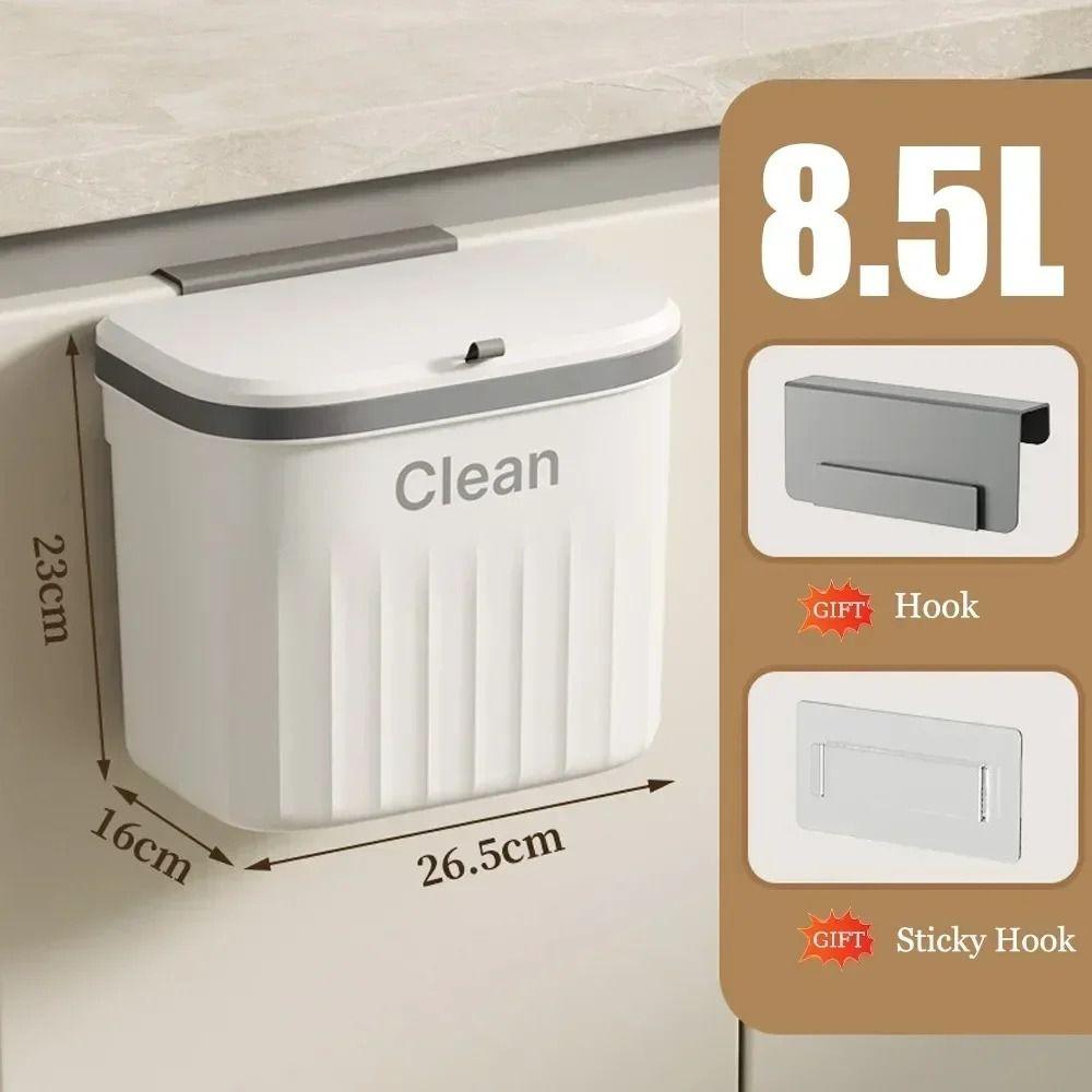 Wall Mounted Hanging Trash Bin Plastic Sink Waste Garbage Garbage Can Kitchen Bathroom Toilet