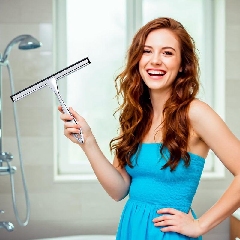 ALFLOD 12-Inch All-Purpose Shower Squeegee for Shower Doors, Tile Shower Walls, Bathroom, Window, Glass and Car Windshield, Mirrors and