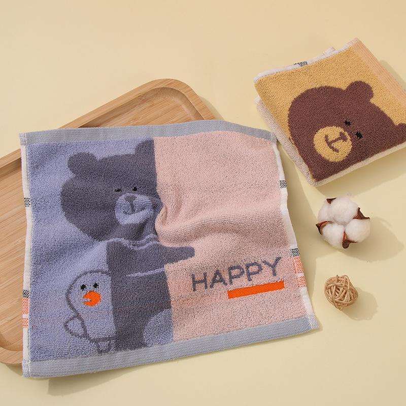 Хлопковое квадратное полотенце 25*25 см, утолщенное домашнее милое мультяшное цветное тканое жаккардовое маленькое квадратное полотенце
