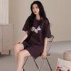 Summer Pajamas Women's Modal Cotton Cool Short-sleeved Shorts 1011 New Sweet and Cute Cartoon Loungewear Set
